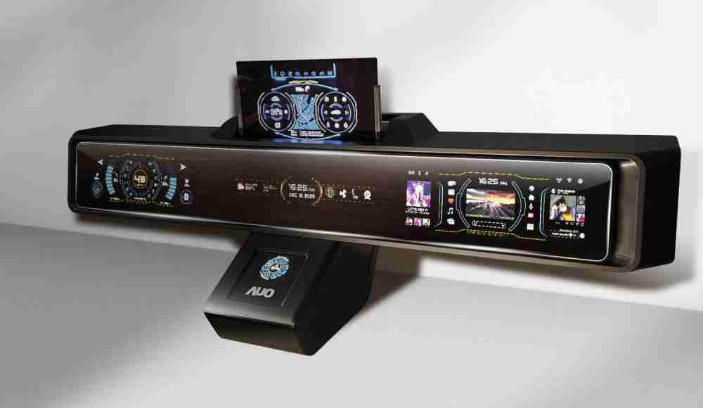 2121非凡Micro LED沉浸式车舱显示方案结合 可卷式、、、、可伸缩的Micro LED应用并可呈现不同的质感纹路，，展现人性化设计